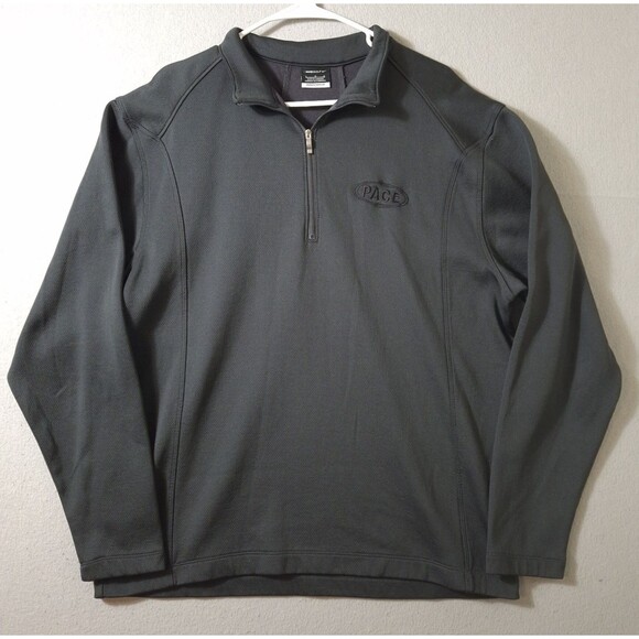 Nike Golf Cover Up Jacket Dri-Fit Mens L Heathered Black 1/4 Zip Sweater - Picture 1 of 9